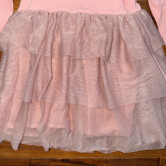 Crewcuts JCrew Tulle long sleeve layered dress, pink, size 5 - Picture 2 of 9